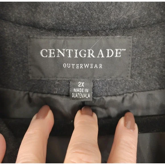 Centigrade Women's Gray Wool Blend Button Front Coat Size 2X Outerwear - Picture 3 of 10